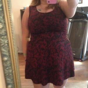 New faux lace skater dress L - XL tons of stretch T-shirt like fabric Christmas